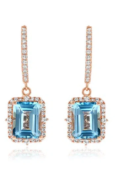 SUZY LEVIAN SUZY LEVIAN SEMIPRECIOUS STONE HALO DROP EARRINGS