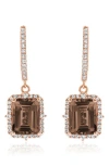 Suzy Levian Semiprecious Stone Halo Drop Earrings