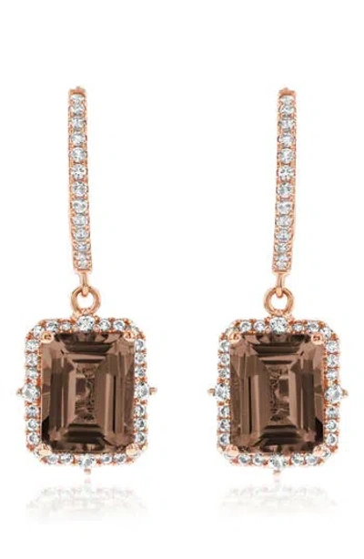 SUZY LEVIAN SUZY LEVIAN SEMIPRECIOUS STONE HALO DROP EARRINGS