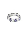 Suzy Levian Silver 0.02 Ct. Tw. Diamond & Gemstone Ring