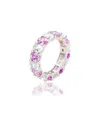Suzy Levian Silver 0.02 Ct. Tw. Diamond & Gemstone Ring