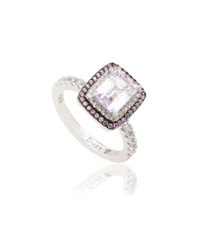 Suzy Levian Silver 0.02 Ct. Tw. Diamond & Gemstone Ring