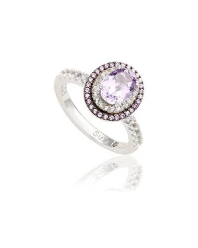 SUZY LEVIAN SUZY LEVIAN SILVER 0.02 CT. TW. DIAMOND & GEMSTONE RING