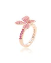 SUZY LEVIAN SUZY LEVIAN SILVER 0.02 CT. TW. DIAMOND & PINK SAPPHIRE RING