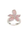 Suzy Levian Silver 0.02 Ct. Tw. Diamond & Sapphire Ring