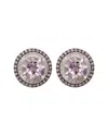 Suzy Levian Sterling Silver Round Cut Purple Amethyst And Sapphire Accent Stud Earrings In Neutral
