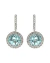 Suzy Levian Silver 0.02 Ct. Tw. Diamond & Gemstone Halo Dangle Earring