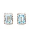 Suzy Levian Silver 0.02 Ct. Tw. Diamond & Gemstone Unique Halo Earring