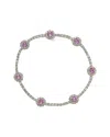 Suzy Levian Silver 0.02 Ct. Tw. Diamond & Sapphire Bracelet