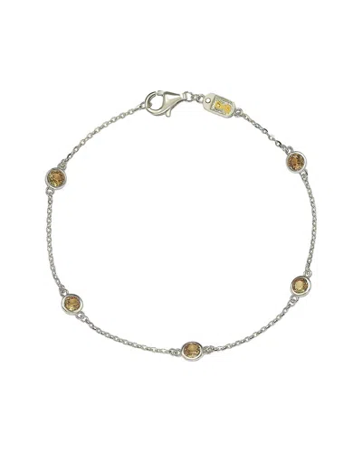 Suzy Levian Yellow Sapphire 1 Cttw Sterling Silver Station Bracelet