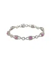 Suzy Levian Silver 0.02 Ct. Tw. Diamond & Sapphire Bracelet