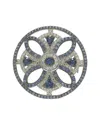 Suzy Levian Silver 0.02 Ct. Tw. Diamond & Sapphire Brooch