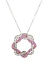 Suzy Levian Silver 0.02 Ct. Tw. Diamond & Sapphire Circle Pendant