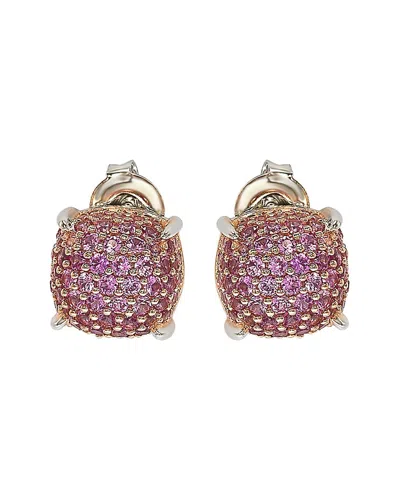 Suzy Levian Silver 0.02 Ct. Tw. Diamond & Sapphire Earrings