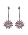 Suzy Levian Silver 0.02 Ct. Tw. Diamond & Sapphire Earrings In Metallic