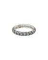Suzy Levian Silver 0.02 Ct. Tw. Diamond & Sapphire Eternity Ring