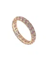 Suzy Levian Silver 0.02 Ct. Tw. Diamond & Sapphire Eternity Ring