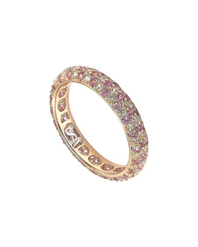 Suzy Levian Silver 0.02 Ct. Tw. Diamond & Sapphire Eternity Ring
