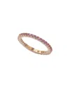 Suzy Levian Silver 0.02 Ct. Tw. Diamond & Sapphire Eternity Ring