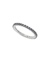 Suzy Levian Silver 0.02 Ct. Tw. Diamond & Sapphire Eternity Ring In Silver
