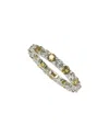 Suzy Levian Silver 0.02 Ct. Tw. Diamond & Sapphire Eternity Ring