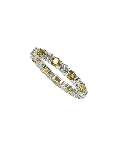 Suzy Levian Silver 0.02 Ct. Tw. Diamond & Sapphire Eternity Ring