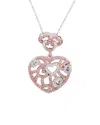 Suzy Levian Silver 0.02 Ct. Tw. Diamond & Sapphire Heart Pendant