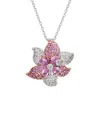 Suzy Levian Silver 0.02 Ct. Tw. Diamond & Sapphire Heart Pendant