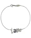 Suzy Levian Sterling Silver Sapphire And Diamond Accent Love Bracelet