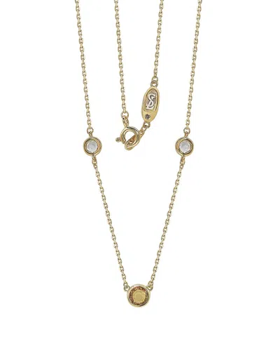 Suzy Levian Silver 0.02 Ct. Tw. Diamond & Sapphire Necklace