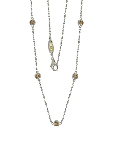 Suzy Levian Silver 0.02 Ct. Tw. Diamond & Sapphire Necklace