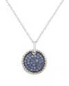 Suzy Levian Silver 0.02 Ct. Tw. Diamond & Sapphire Pendant