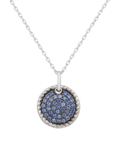 Suzy Levian Silver 0.02 Ct. Tw. Diamond & Sapphire Pendant