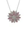 Suzy Levian Silver 0.02 Ct. Tw. Diamond & Sapphire Pendant Necklace