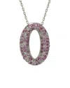 Suzy Levian Silver 0.02 Ct. Tw. Diamond & Sapphire Pendant Necklace