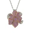Suzy Levian Silver 0.02 Ct. Tw. Diamond & Sapphire Pendant Necklace