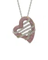 Suzy Levian Silver 0.02 Ct. Tw. Diamond & Sapphire Pendant Necklace