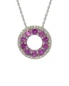 Suzy Levian Silver 0.02 Ct. Tw. Diamond & Sapphire Pendant Necklace