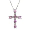 Suzy Levian Silver 0.02 Ct. Tw. Diamond & Sapphire Pendant Necklace