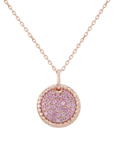 Suzy Levian Silver 0.02 Ct. Tw. Diamond & Sapphire Pendant Necklace