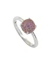 Suzy Levian Silver 0.02 Ct. Tw. Diamond & Sapphire Ring