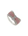 Suzy Levian Silver 0.02 Ct. Tw. Diamond & Sapphire Ring