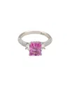 Suzy Levian Silver 0.02 Ct. Tw. Diamond & Sapphire Ring