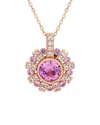 Suzy Levian Silver 0.02 Ct. Tw. Diamond & Sapphire Statement Pendant