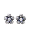 Suzy Levian Silver 0.02 Ct. Tw. Diamond & Sapphire Studs