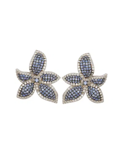 SUZY LEVIAN SUZY LEVIAN SILVER 0.02 CT. TW. DIAMOND & SAPPHIRE STUDS