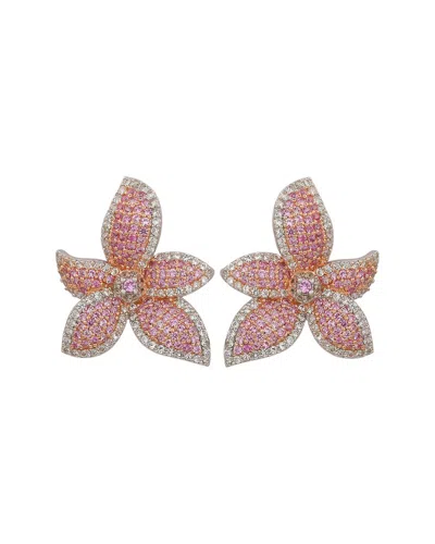 Suzy Levian Silver 0.02 Ct. Tw. Diamond & Sapphire Studs