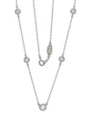 Suzy Levian Silver 0.02 Ct. Tw. Diamond & White Topaz 5 Stone Station Pendant