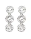 Suzy Levian Silver 0.02 Ct. Tw. Diamond & White Topaz Circle Dangle Earring