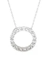 Suzy Levian Silver 0.02 Ct. Tw. Diamond & White Topaz Eternity Pendant